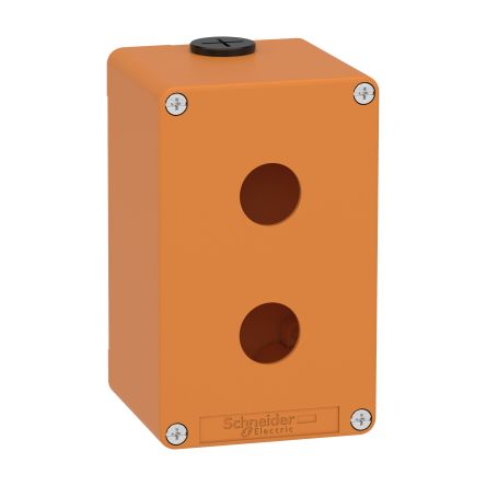 Schneider Electric Orange Die Cast Zinc XAPO Empty Control Station - 2 Hole 22mm Diameter