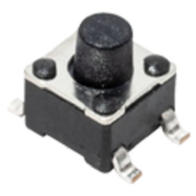 C & K Interruptor Táctil Tipo Actuador Rígido, Plateado, Contactos SPST, IP40, Montaje Superficial