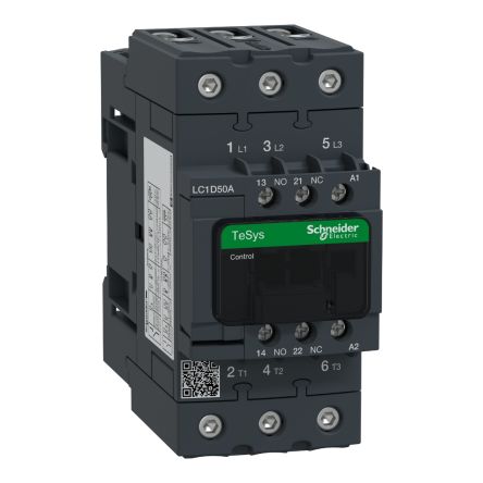 Schneider Electric LC1D Series Contactor, 3-Pole, 50 A, 1 NO + 1 NC