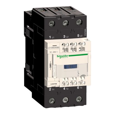 Schneider Electric LC1D Series Contactor, 3-Pole, 65 A, 1 NO + 1 NC