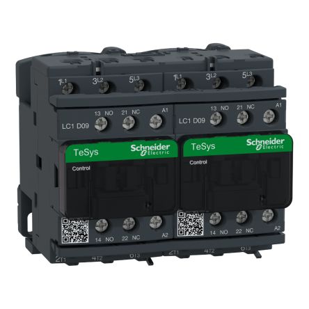 Schneider Electric LC2D Series Reversing Contactor, 3-Pole, 9 A, 1 NO + 1 NC