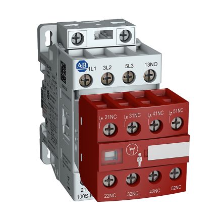 Rockwell Automation 100S-E Safety Contactors Series Contactor, 24 → 60 V Ac Coil, 3-Pole, 12 A, 2NO/3NC