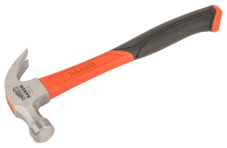 Bahco Steel Claw Hammer With Fibreglass Handle, 454g