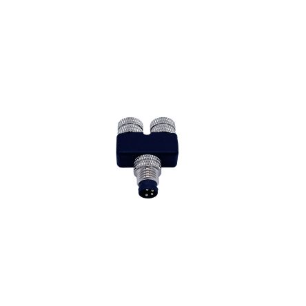 Norcomp Rundsteckverbinder Adapter, 3-polig Male M8 (1), 3-polig, Buchse, 2 Ports, 3-polig Female M8 (1)