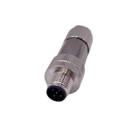 Norcomp M12 Rundsteckverbinder Stecker 5-polig, Für Freie Verbindungen, Schraubanschluss IP66