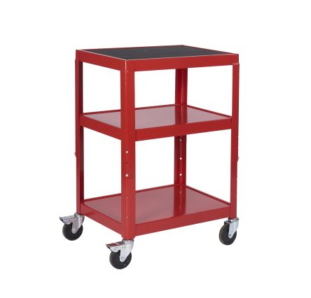 RS PRO 3 Shelf Steel Trolley Trolley, 610 X 460mm, 150kg Load