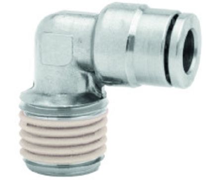 Norgren PNEUFIT 10 Series Straight Threaded Adaptor, R 1/8 Male To Push In 6 Mm, Threaded-to-Tube Connection Style