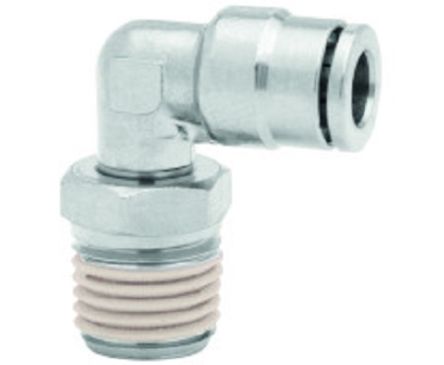 Norgren PNEUFIT 10 Series Straight Threaded Adaptor, R 1/8 Male To Push In 5 Mm, Threaded-to-Tube Connection Style,