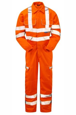 PULSAR Warnschutz-Overalls, XXL, Wiederverwendbar,, Orange, Reflektierend, Schmutzabweisend, Wasserdicht