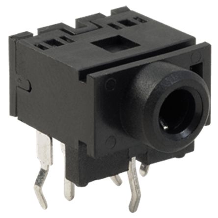 CUI Devices Conector Jack Conector Jack De 3.5 Mm De 90° Hembra, Montaje En Orificio Pasante