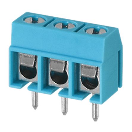 CUI Devices PCB Terminal Block, 3-Contact, 5mm Pitch, Screw Mount