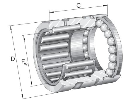 INA Rollenlager, Innen-Ø 15mm / Außen-Ø 24mm, Breite 28mm