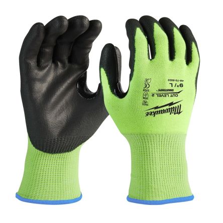 Milwaukee Yellow HPPE General Purpose Gloves, Size 10, XL, Polyurethane Coating