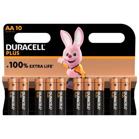 Duracell MN1500 AA-Batterien, Alkali, 1.5V / 1.5L, Flacher Anschluss