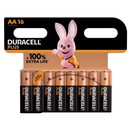 Duracell MN1500 AA-Batterien, Alkali, 1.5V / 1.5L, Flacher Anschluss