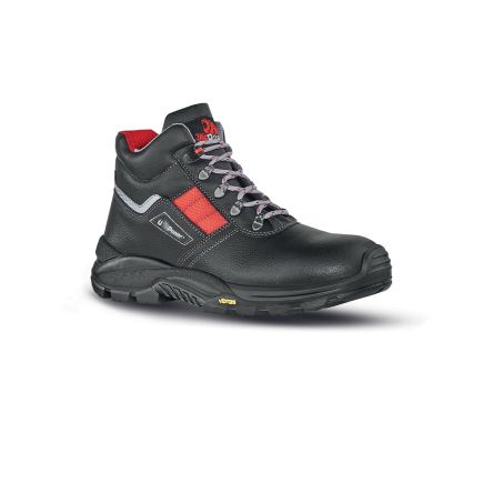 UPower Gravel Black, Red Composite Toe Capped Mens Ankle Safety Boots, UK 12, EU 46