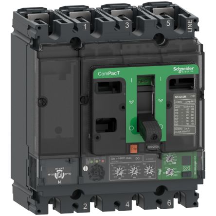 Schneider Electric ComPacT Der Neuen Generation NSX160F, Leistungsschalter MCCB 4-polig, 100A, Fest