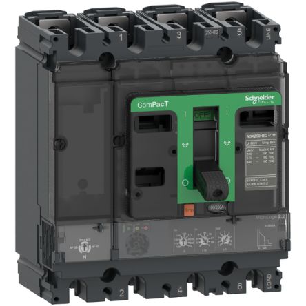 Schneider Electric ComPacT Der Neuen Generation NSX160H, Leistungsschalter MCCB 4-polig, 160A, Fest