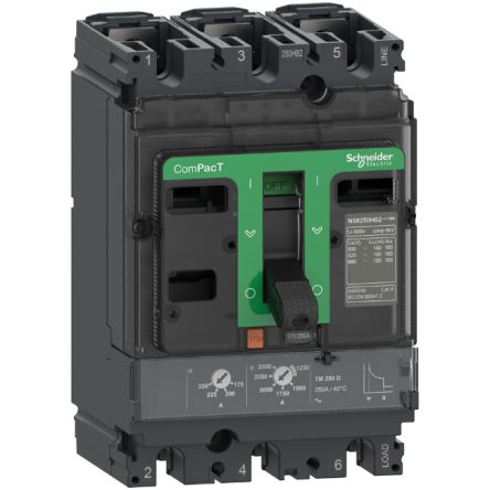 Schneider Electric MCCB, 3 Polos, 160A, Montaje Fijo, ComPacT, NSX