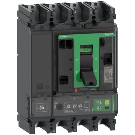 Schneider Electric MCCB, 4 Polos, 400A, Montaje Fijo, ComPacT, NSX