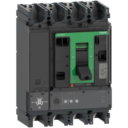 Schneider Electric, ComPacT MCCB 4P 400A, Fixed Mount