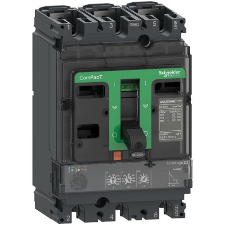 Schneider Electric, ComPacT MCCB 3P 100A, Fixed Mount