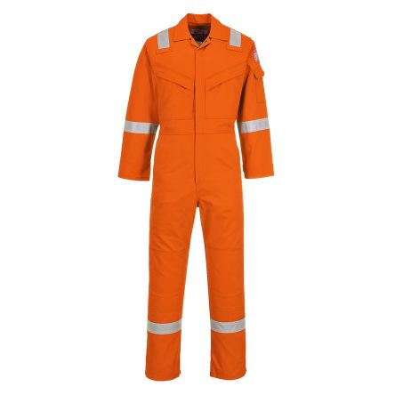 Portwest Warnschutz-Overalls, M, Wiederverwendbar,, Orange, Antistatisch, Flammhemmend