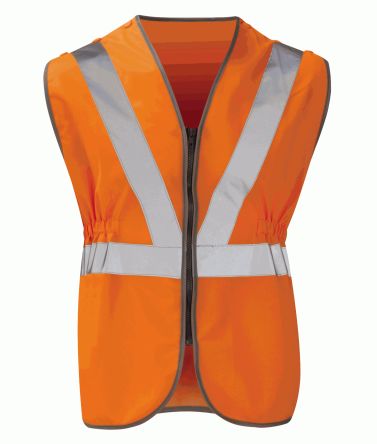 Liscombe Chaleco De Alta Visibilidad Unisex De Color Naranja, Talla 3XL, Cierre Con Zip