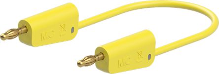 Staubli Cable De Prueba De Color Amarillo, Conector, 30V Ac, 19A, 500mm