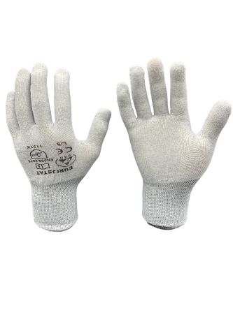 EUROSTAT Antistatische Handschuhe, Größe 6, XS, Allgemeine Anwendungen, Polyester Grau 1Paar Stk.