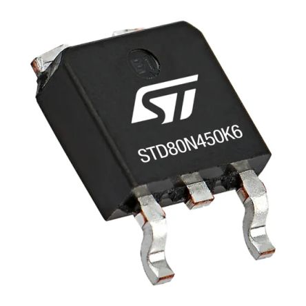 STMicroelectronics STD80N450K6 N-Kanal, SMD MOSFET 800 V / 10 A Band Und Rolle