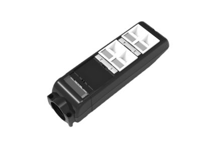 HellermannTyton Data HT-POD Abgewinkelte Adapter Geschirmt, 4 X Cat.6 4-fach Auslass Abgewinkelt