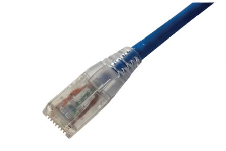 HellermannTyton Data Ethernetkabel Cat.6, 1m, Blau Patchkabel, A RJ45 Ungeschirmt, B RJ45