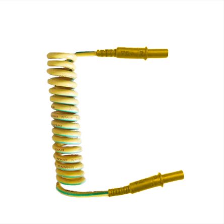 RS PRO Cables De Prueba De Color Verde/Amarillo, 1000V, 10A, 1.5m