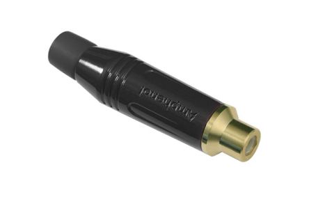Amphenol Audio Conector RCA Hembra, 10A, Color Negro, Montaje De Cable