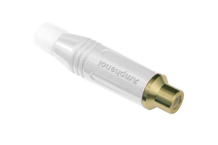 Amphenol Audio Conector RCA Hembra, 10A, Color Blanco, Montaje De Cable