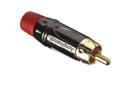 Amphenol Audio Stecker Gerade Schwarzverchromt Cinchstecker, Kontakt Vergoldet / 10A, Kabelmontage