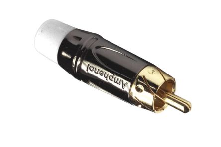 Amphenol Audio Stecker Gerade Schwarzverchromt Cinchstecker, Kontakt Vergoldet / 10A, Kabelmontage