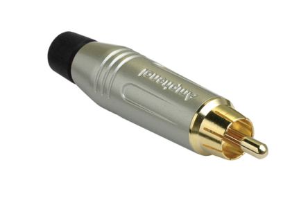 Amphenol Audio Satin Gold Cable Mount RCA Plug, Gold, 10A