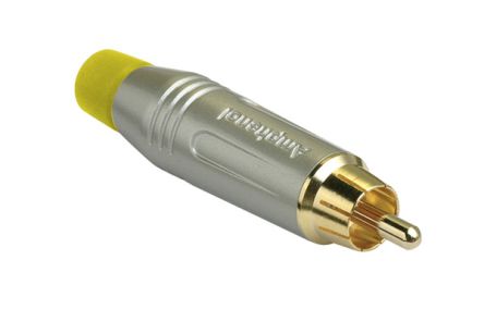 Amphenol Audio Stecker Gerade Seidenmattgold Cinchstecker, Kontakt Vergoldet / 10A, Kabelmontage