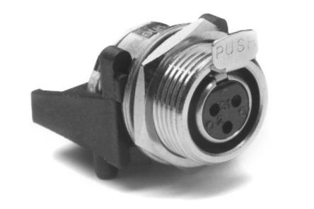 Amphenol Audio Stecker Gerade 4-polig Gehäusemontage Vernickelt Schwarz, Silber XLR-Steckverbinder, 50 V