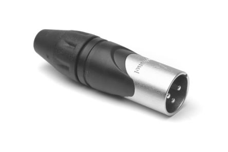 Amphenol Audio Stecker Gerade 3-polig Kabelmontage Vergoldet Schwarz, Silber XLR-Steckverbinder, 133 V