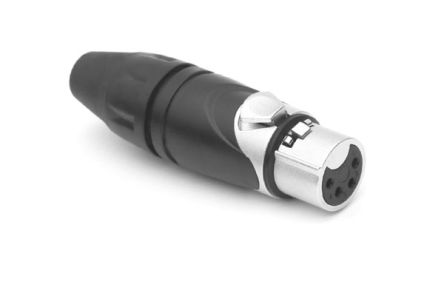 Amphenol Audio Conector XLR Hembra Recto De 4 Pines Revestidos De Oro, 15A, Montaje De Cable