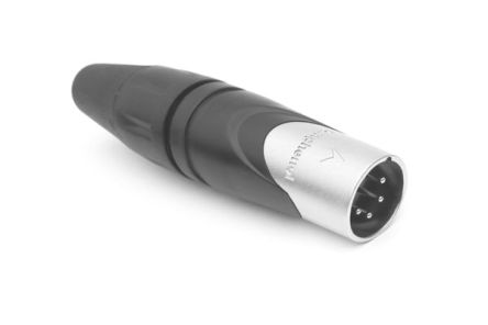 Amphenol Audio -Connecteur XLR Mâle Droit 4 Voies Montage Sur Câble, Placage Argent