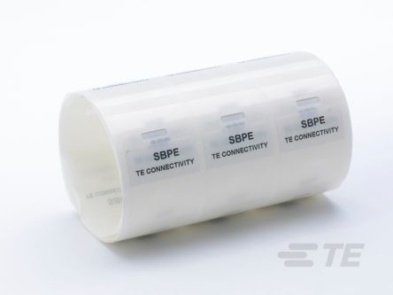 TE Connectivity SBPE Kabelmarkierung Für Kabel, Drähte, Selbstklebend, Beschriftung: SBPE, Weiß, Ø 2mm - 4.1mm, 19.1mm