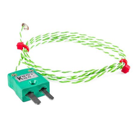 RS PRO Thermocouple Type K Ø 6.35mm, L 2m, +200°C Max à Fiche Mâle Miniature