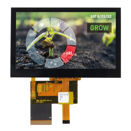 NEWHAVEN DISPLAY INTERNATIONAL Newhaven Farb-LCD 4.3Zoll RGB Mit Touch Screen Kapazitiv, 480 X 272pixels, 98.7 X 56.2mm 3,3 V LED Lichtdurchlässig Dc