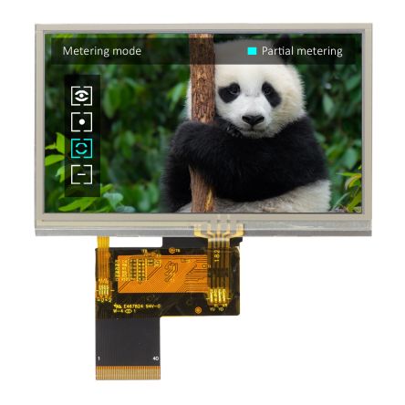 NEWHAVEN DISPLAY INTERNATIONAL Newhaven Farb-LCD 4.3Zoll RGB Mit Touch Screen Resistiv, 480 X 272pixels, 98.7 X 56.2mm 3,3 V LED Lichtdurchlässig Dc