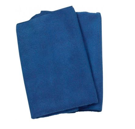 RS PRO Blue Microfibre Cloths for Cleaning, Drying, Dry Use, Pack of 10,  400 x 400mm, Repeat Use