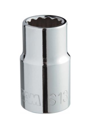 SAM 1/2 In Drive 8mm Standard Socket, 12 Point, 38 Mm Overall Length